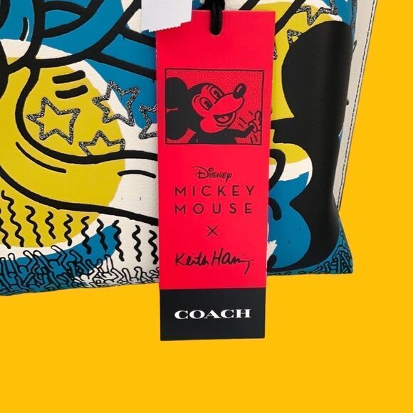 NEW COACH DISNEY MICKEY MOUSE X KEITH HARING TOTE SHOULDER BAG - Picture 10 of 16